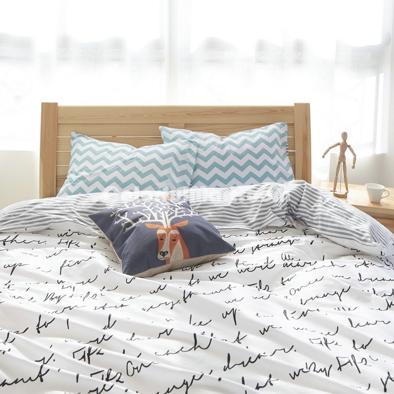 Punch Line White Bedding Teen Bedding Kids Bedding Dorm Bedding Gift Idea - Click Image to Close