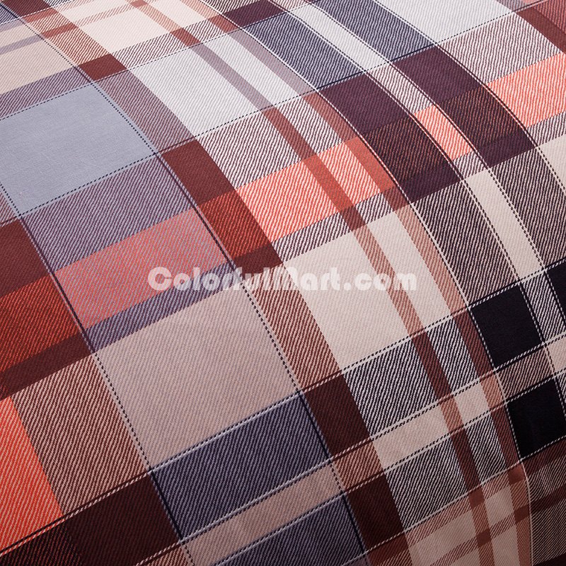 Deno Orange Tartan Bedding Stripes And Plaids Bedding Teen Bedding - Click Image to Close