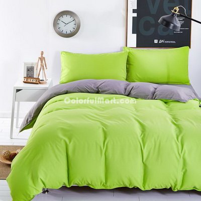 Grey Green Bedding Set Duvet Cover Pillow Sham Flat Sheet Teen Kids Boys Girls Bedding