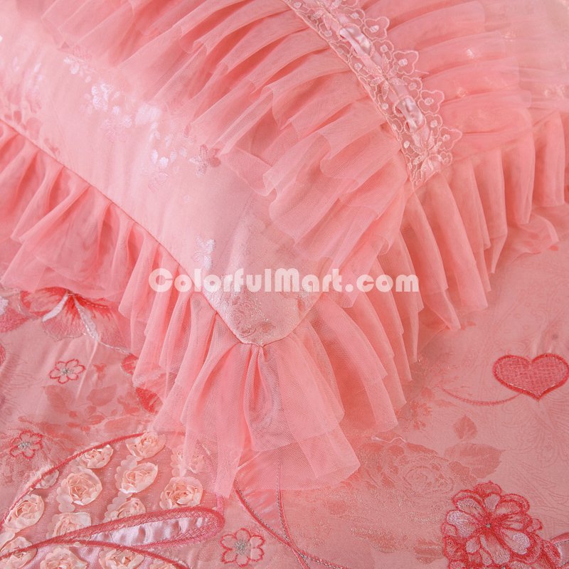 Amazing Gift Romantic Wedding Pink Bedding Set Princess Bedding Girls Bedding Wedding Bedding Luxury Bedding - Click Image to Close