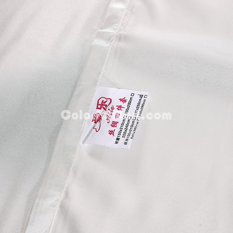 Eternal Love White Duvet Cover Set Silk Bedding Luxury Bedding - Click Image to Close