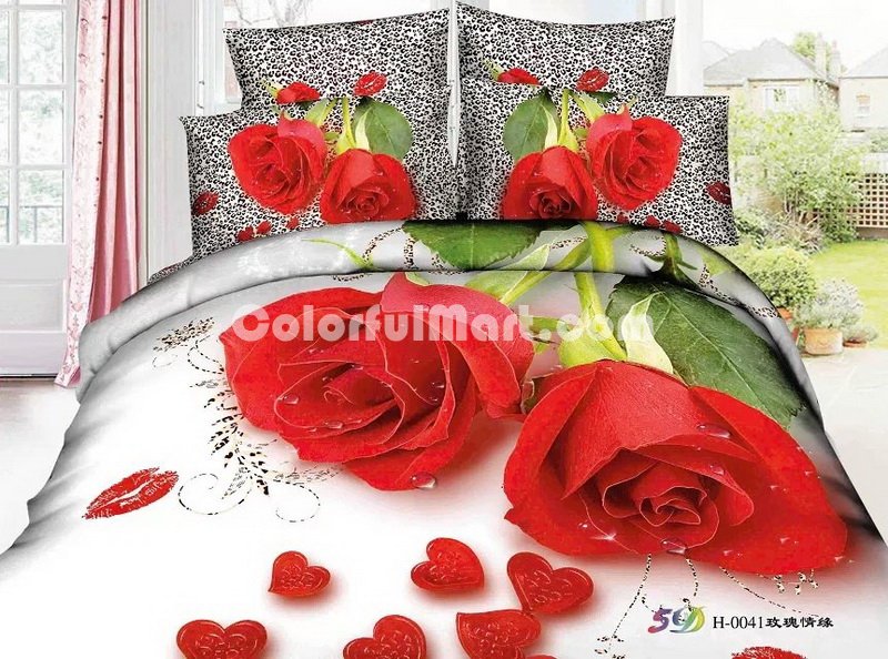 Rose Love Red Bedding Rose Bedding Floral Bedding Flowers Bedding - Click Image to Close