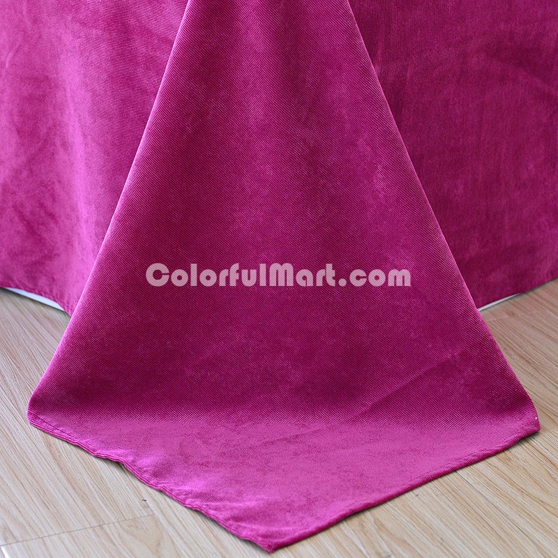 Rose Red Duvet Cover Set Corduroy Bedding - Click Image to Close