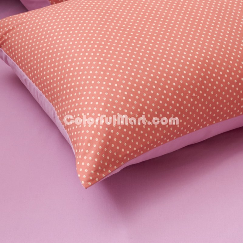 Polka Dots Flowers Orange Bedding Girls Bedding Teen Bedding Kids Bedding - Click Image to Close