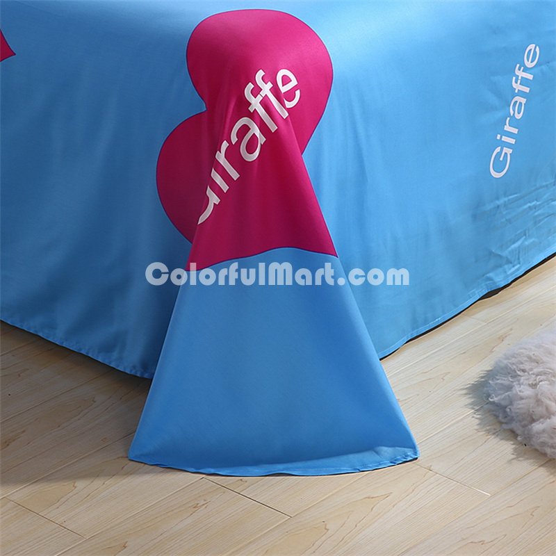 The Giraffe Family Red Bedding Set Kids Bedding Duvet Cover Set Gift Idea - Click Image to Close