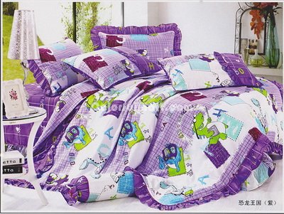 Dinosaur Kingdom Purple Dinosaur Bedding Set