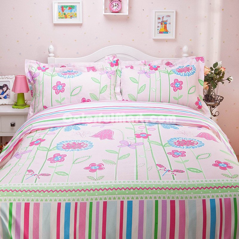 Butterflies Among Flowers Girls Bedding Sets - Click Image to Close