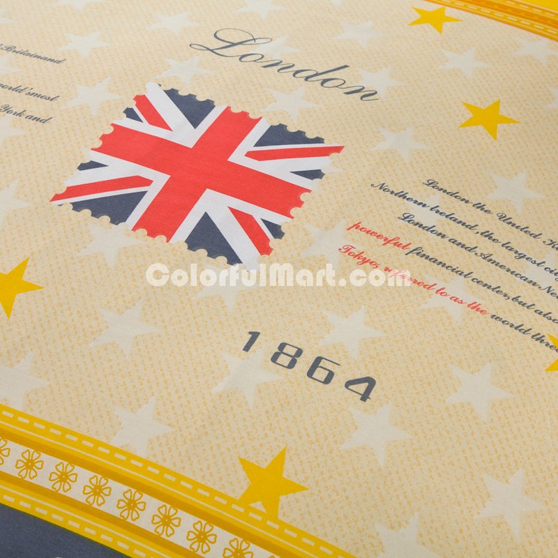 London England Yellow Bedding Set Kids Bedding Teen Bedding Duvet Cover Set Gift Idea - Click Image to Close