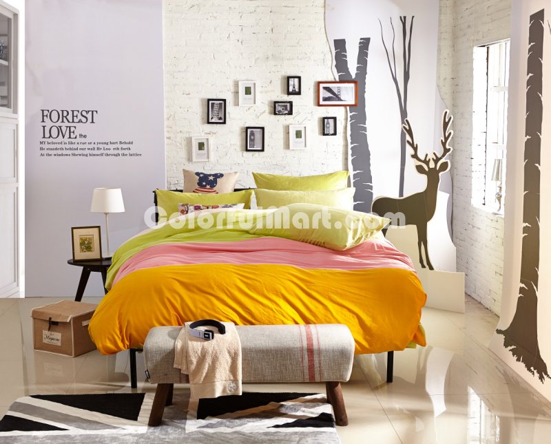 Pure Love Yellow Green Velvet Bedding Modern Bedding Winter Bedding - Click Image to Close