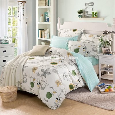Forest Beige 100% Cotton Luxury Bedding Set Kids Bedding Duvet Cover Pillowcases Fitted Sheet