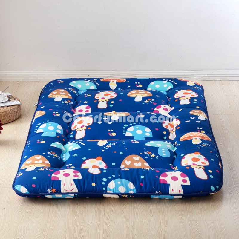 Mushrooms Blue Futon Tatami Mat Japanese Futon Mattress Cheap Futons For Sale Christmas Gift Idea Present For Kids - Click Image to Close
