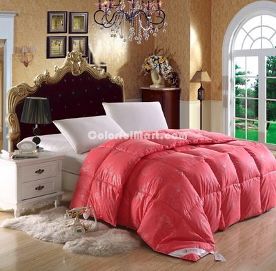 Ruby Red Duck Down Comforter