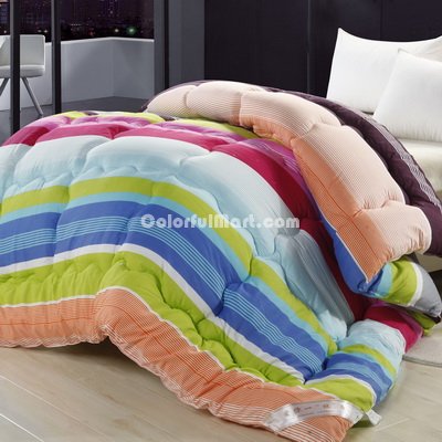 Colorful Stripes Multicolor Comforter