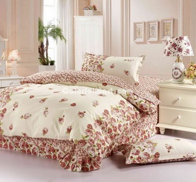 Rose Red 3 Pieces Girls Bedding Sets