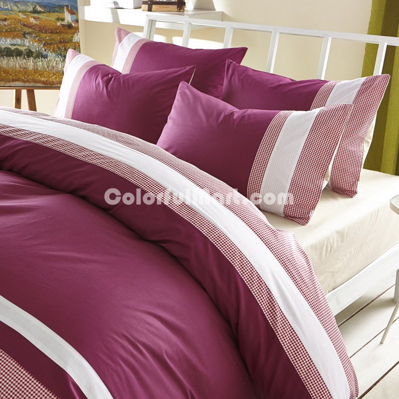 A Splash Of Red Fuchsia Modern Bedding College Dorm Bedding - Click Image to Close