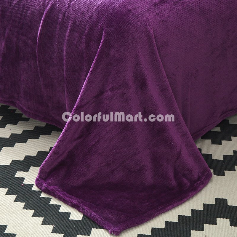 Purple Velvet Flannel Duvet Cover Set for Winter. Use It as Blanket or Throw in Spring and Autumn, as Quilt in Summer. - Click Image to Close