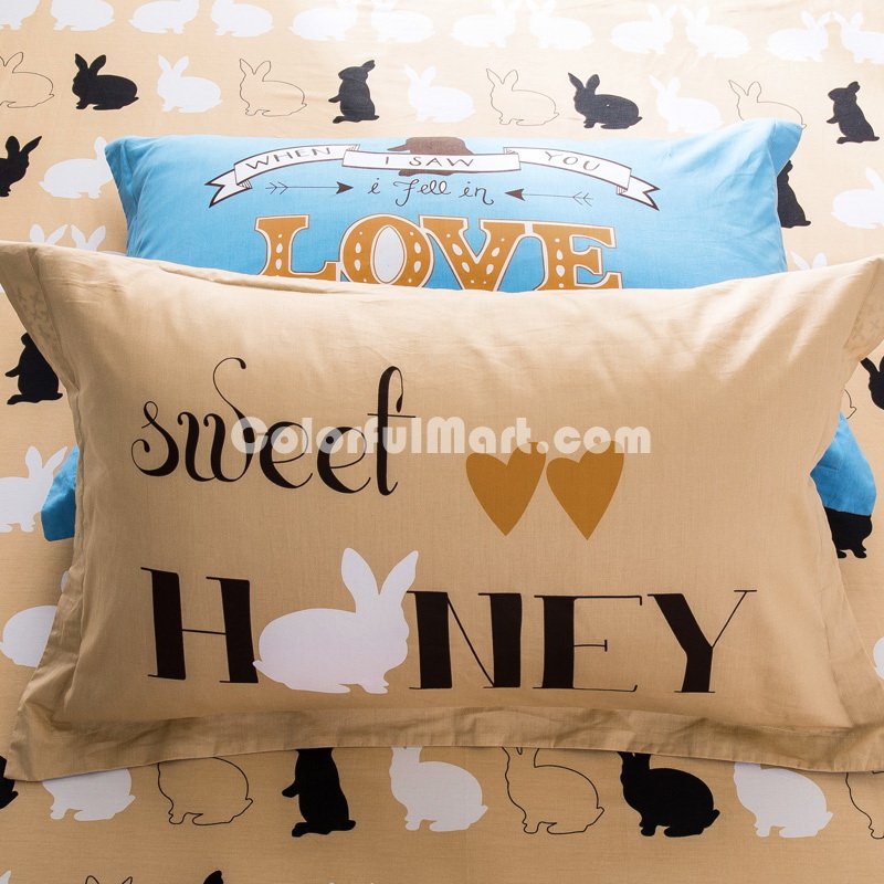 Small Rabbit 100% Cotton Pillowcase, Include 2 Standard Pillowcases, Envelope Closure, Kids Favorite Pillowcase - Click Image to Close