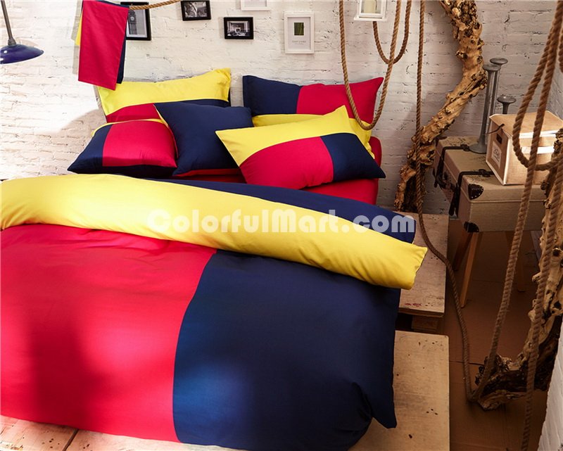 Barcelona Style Red Bedding Set Teen Bedding College Dorm Bedding Duvet Cover Set Gift - Click Image to Close