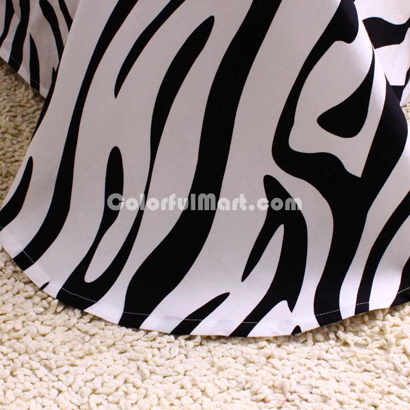 Black And White Black Zebra Print Bedding Set - Click Image to Close