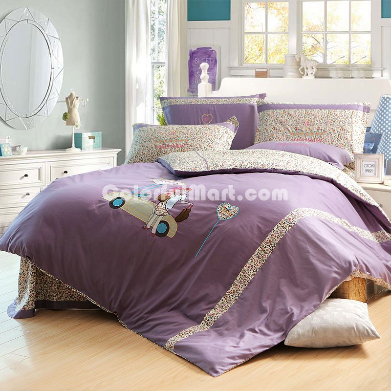 Romantic Sailor Purple Bedding Teen Bedding Modern Bedding Girls Bedding - Click Image to Close