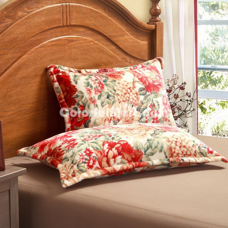 Aestheticism Beige Flowers Bedding Flannel Bedding Girls Bedding - Click Image to Close
