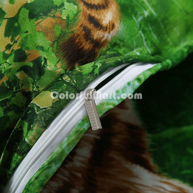 Gift Ideas Tigers Green Bedding Sets Teen Bedding Dorm Bedding Duvet Cover Sets 3D Bedding Animal Print Bedding - Click Image to Close
