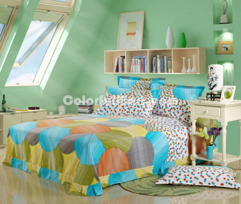 Charming Milan Green Cheap Modern Bedding Sets - Click Image to Close