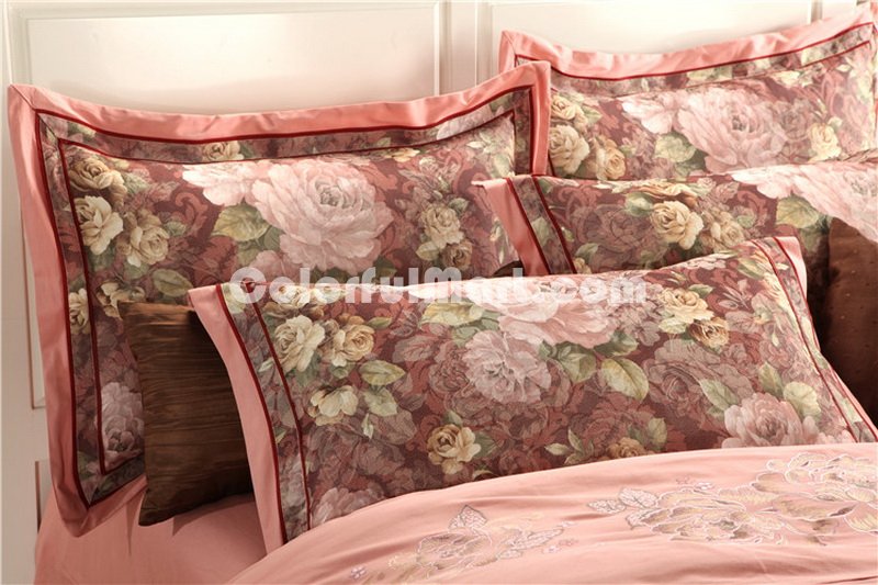 Lori Love Light Red Flowers Bedding Luxury Bedding - Click Image to Close
