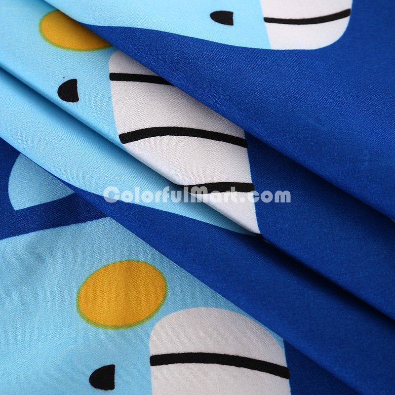 Whales Blue Bedding Set Duvet Cover Pillow Sham Flat Sheet Teen Kids Boys Girls Bedding - Click Image to Close