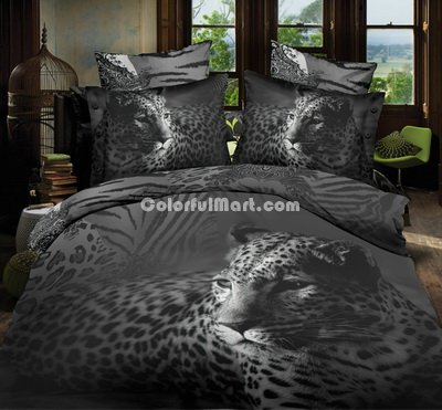 Leopard And Zebra Print Gray 3d Bedding Luxury Bedding