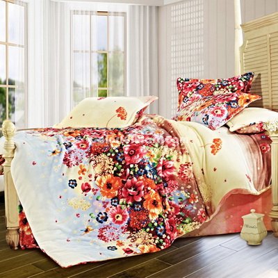 Flowers Of March Winter Duvet Cover Set Flannel Bedding