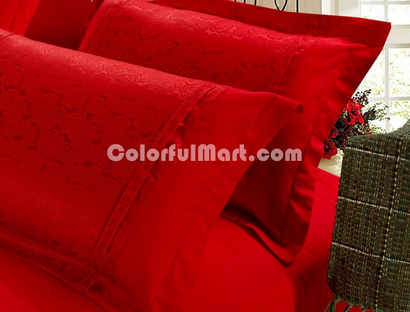 Romantic Rose Red Discount Luxury Bedding Sets - Click Image to Close