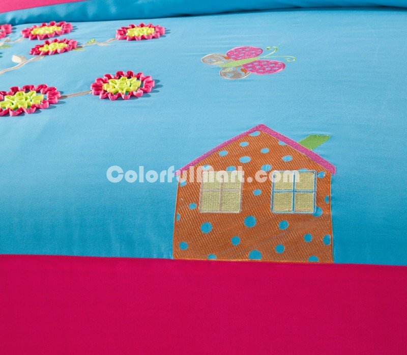 Colorful Life Blue Bedding Girls Bedding Teen Bedding Luxury Bedding - Click Image to Close