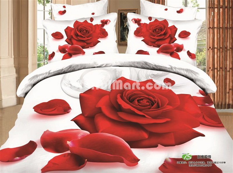 Sweet Love Red Bedding Rose Bedding Floral Bedding Flowers Bedding - Click Image to Close