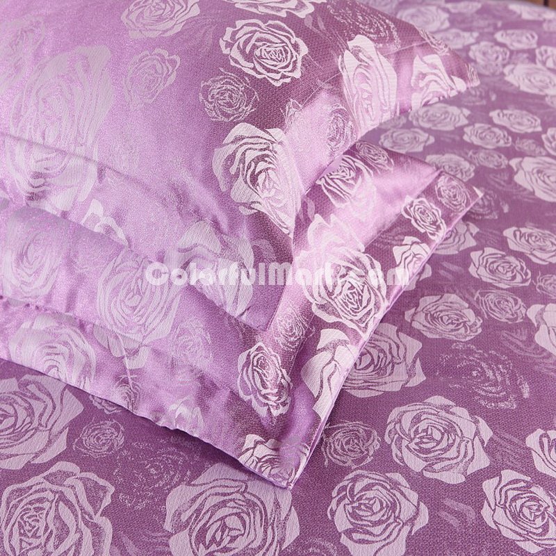 Helena Purple Jacquard Damask Luxury Bedding - Click Image to Close