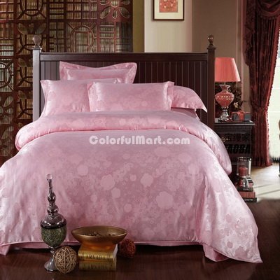 Romantic Beauty Pink Jacquard Damask Luxury Bedding
