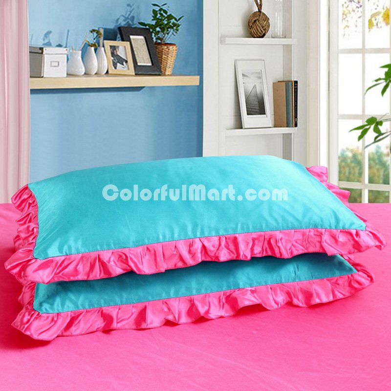 Lake Blue And Rose Silk Duvet Cover Set Teen Girl Bedding Princess Bedding Set Silk Bed Sheet Gift Idea - Click Image to Close