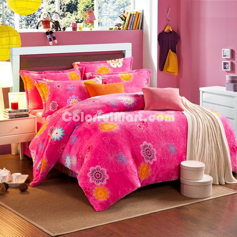 Shangri La Rose Style Bedding Flannel Bedding Girls Bedding - Click Image to Close