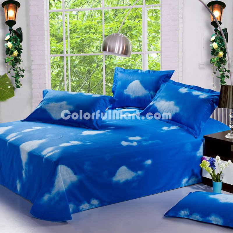 Eiffel Tower Blue Bedding Sets Duvet Cover Sets Teen Bedding Dorm Bedding 3D Bedding Landscape Bedding Gift Ideas - Click Image to Close