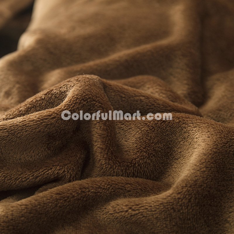 Brown Velvet Flannel Duvet Cover Set for Winter. Use It as Blanket or Throw in Spring and Autumn, as Quilt in Summer. - Click Image to Close