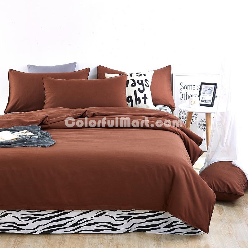 Zebra Print Brown Bedding Set Duvet Cover Pillow Sham Flat Sheet Teen Kids Boys Girls Bedding - Click Image to Close