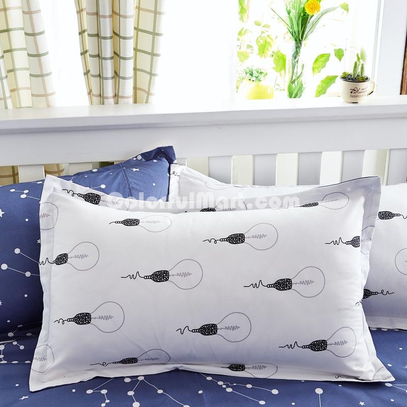 Light Bulbs White Bedding Set Duvet Cover Pillow Sham Flat Sheet Teen Kids Boys Girls Bedding - Click Image to Close