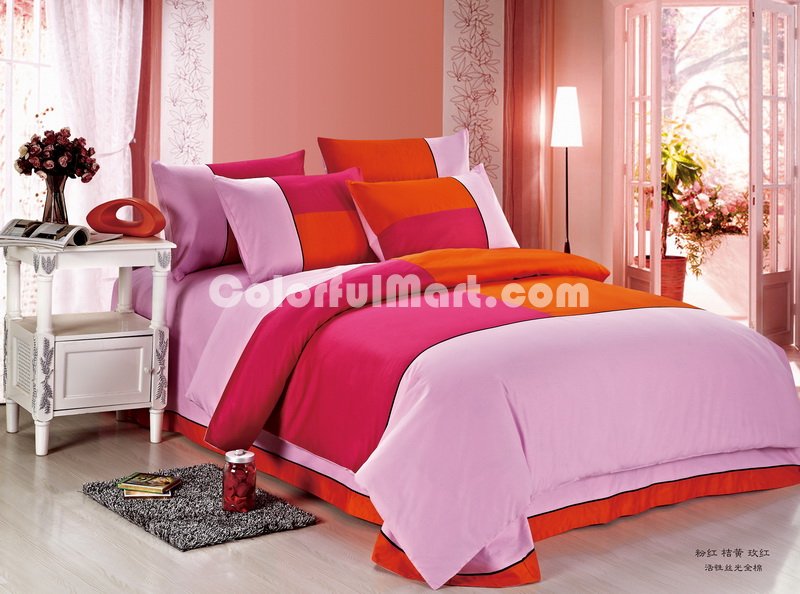 Pink Orange And Rose Teen Bedding Kids Bedding - Click Image to Close