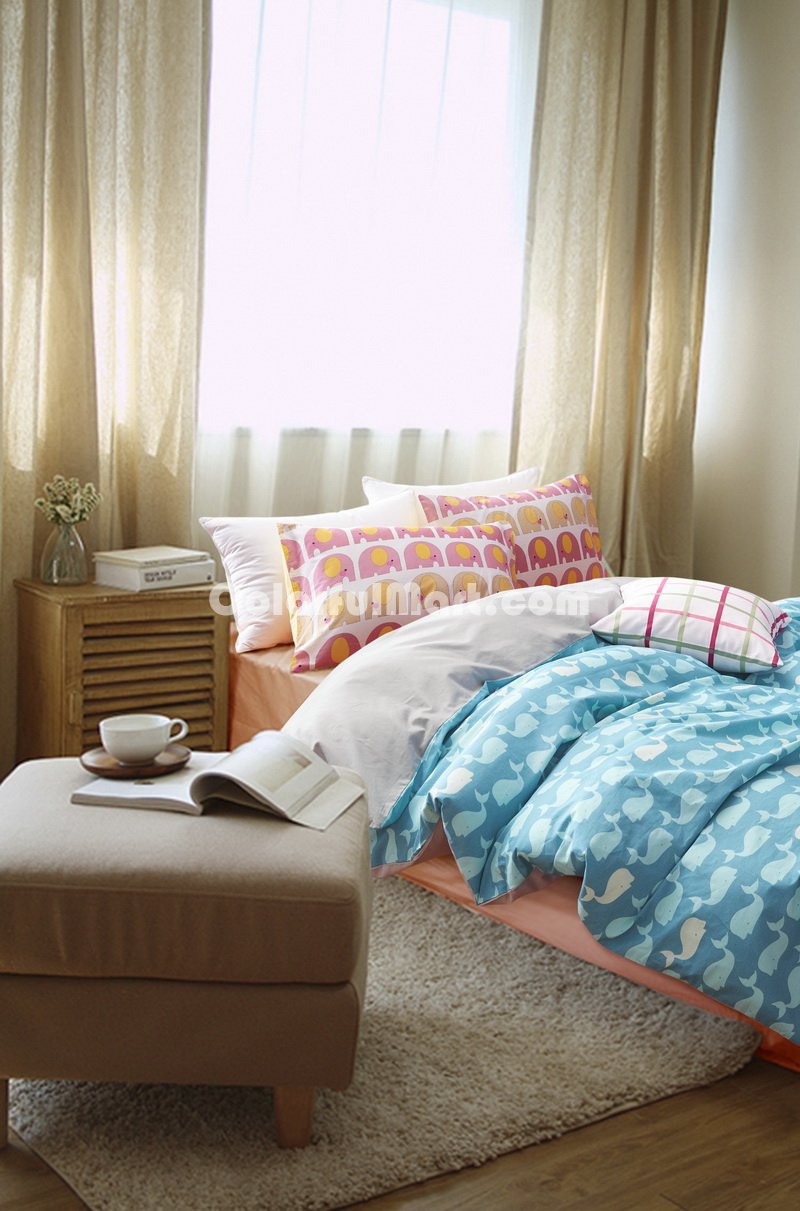 Whale Blue Bedding Teen Bedding Kids Bedding Dorm Bedding Gift Idea - Click Image to Close