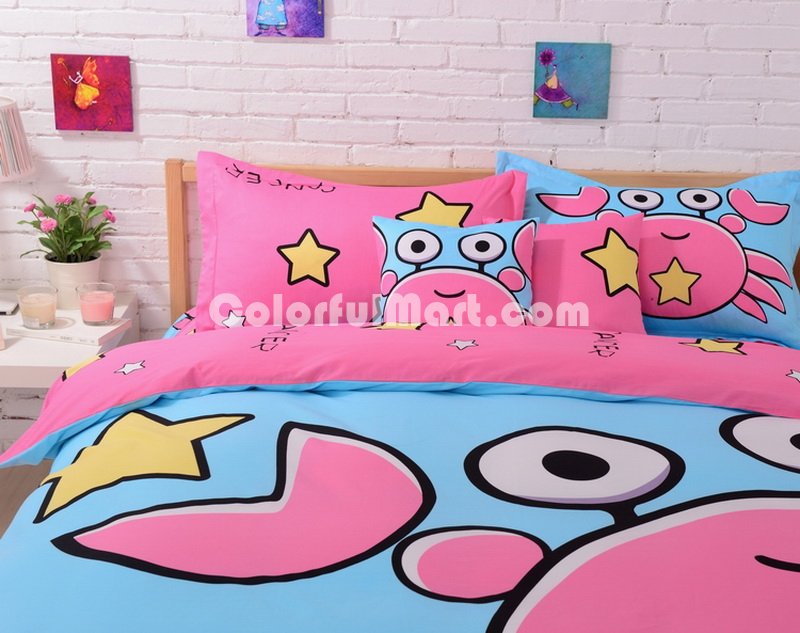 Cancer Pink Duvet Cover Set Star Sign Bedding Kids Bedding - Click Image to Close