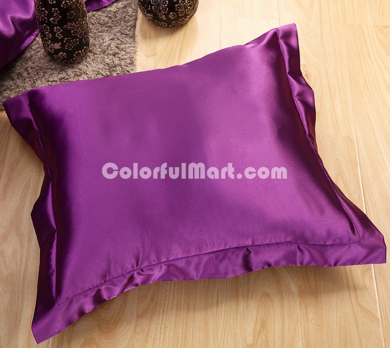 Purple Silk Bedding Set Duvet Cover Silk Pillowcase Silk Sheet Luxury Bedding - Click Image to Close