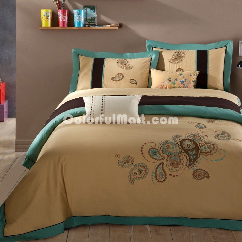 Paisley Yellow Bedding Girls Bedding Teen Bedding Luxury Bedding - Click Image to Close