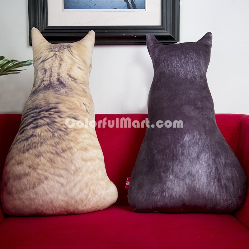 Cat Back Black Pillow Decorative Pillow Throw Pillow Couch Pillow Accent Pillow Best Pillow Gift Idea - Click Image to Close