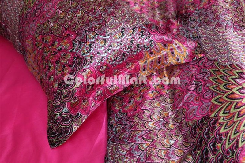 The Poenix Tail Rose Silk Duvet Cover Set Silk Bedding - Click Image to Close