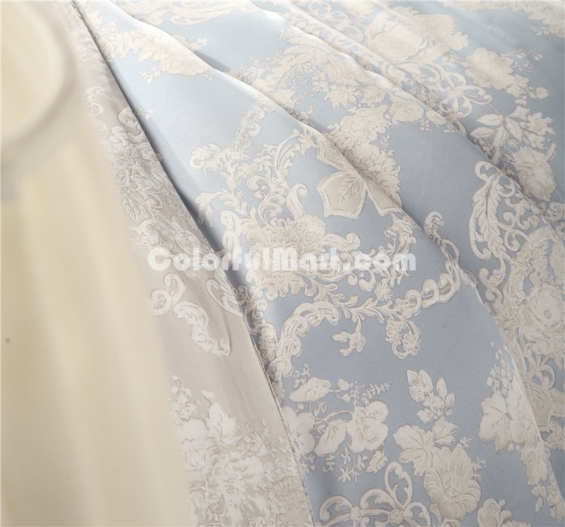 Love Waltz Blue Bedding Set Girls Bedding Floral Bedding Duvet Cover Pillow Sham Flat Sheet Gift Idea - Click Image to Close